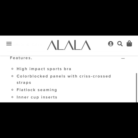 $75 Alala Aurora Sports Bra in Black/Gunmetal Size Small Luxury Athleisure - Picture 11 of 14